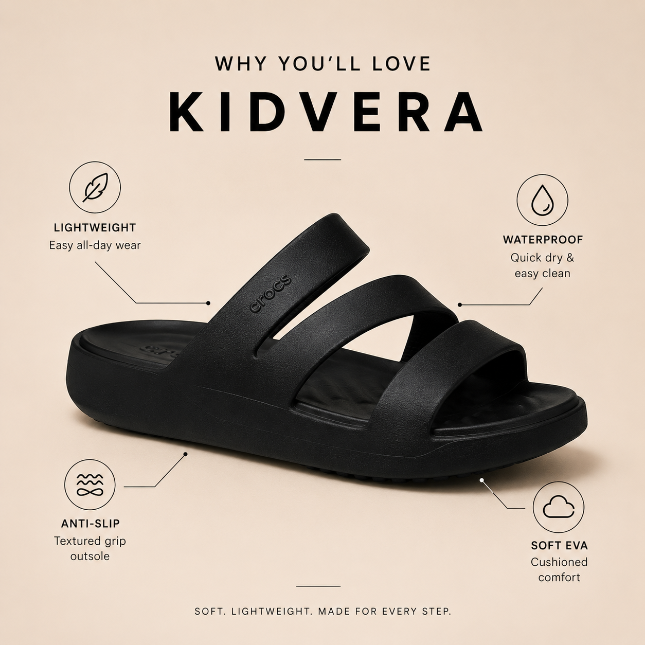 KIDVERA Getaway Strappy Slides