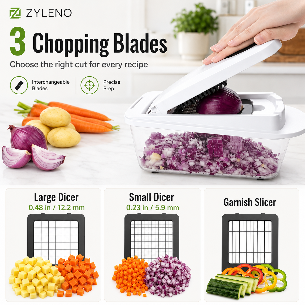 Zyleno PrepMaster 12-in-1 Vegetable Chopper