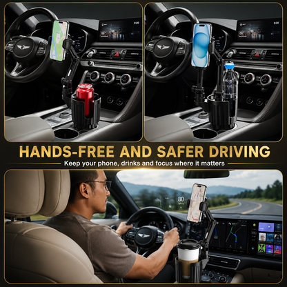 Zyleno 2-in-1 Car Cup Holder Phone Mount